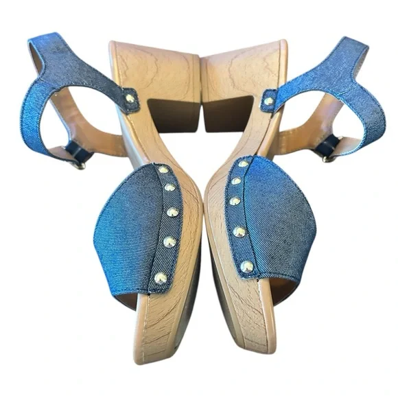 Style & Co Anddreas Navy Canvas Platform Block-Heel Sandals Size 6.5 - Picture 7 of 10